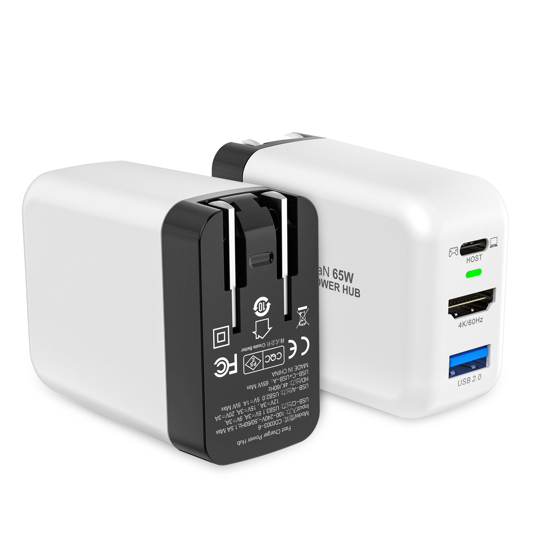 65W 3 in 1 Nintendo Switch 2 Dock Adapter - White