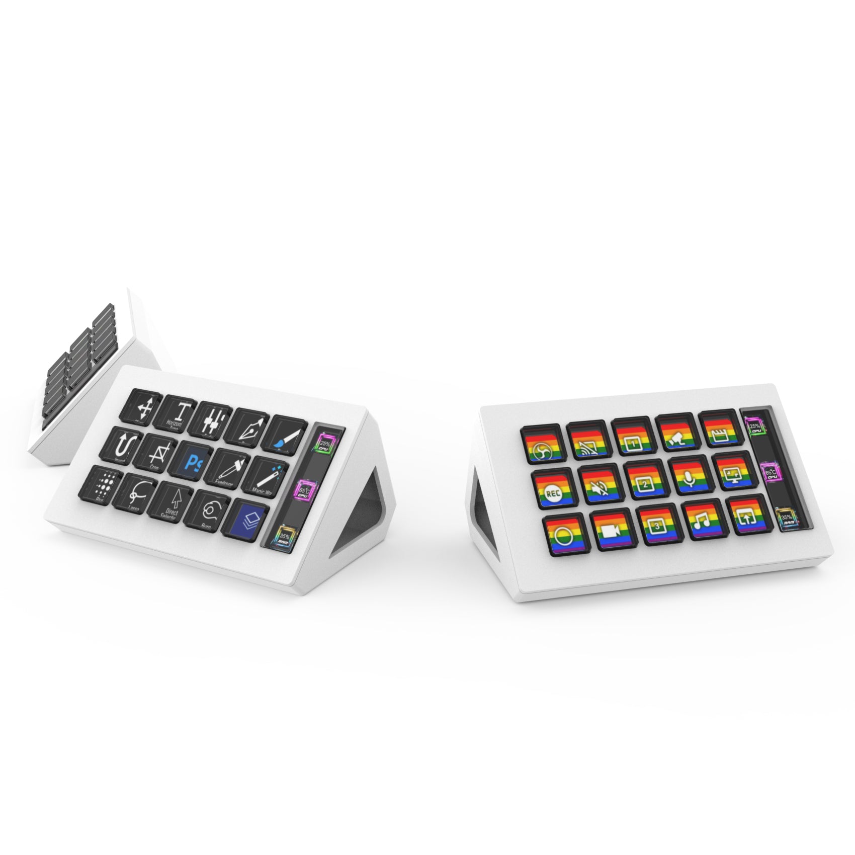 Stream Control Deck with 15 LCD Macro Keys Customizable to Trigger Actions