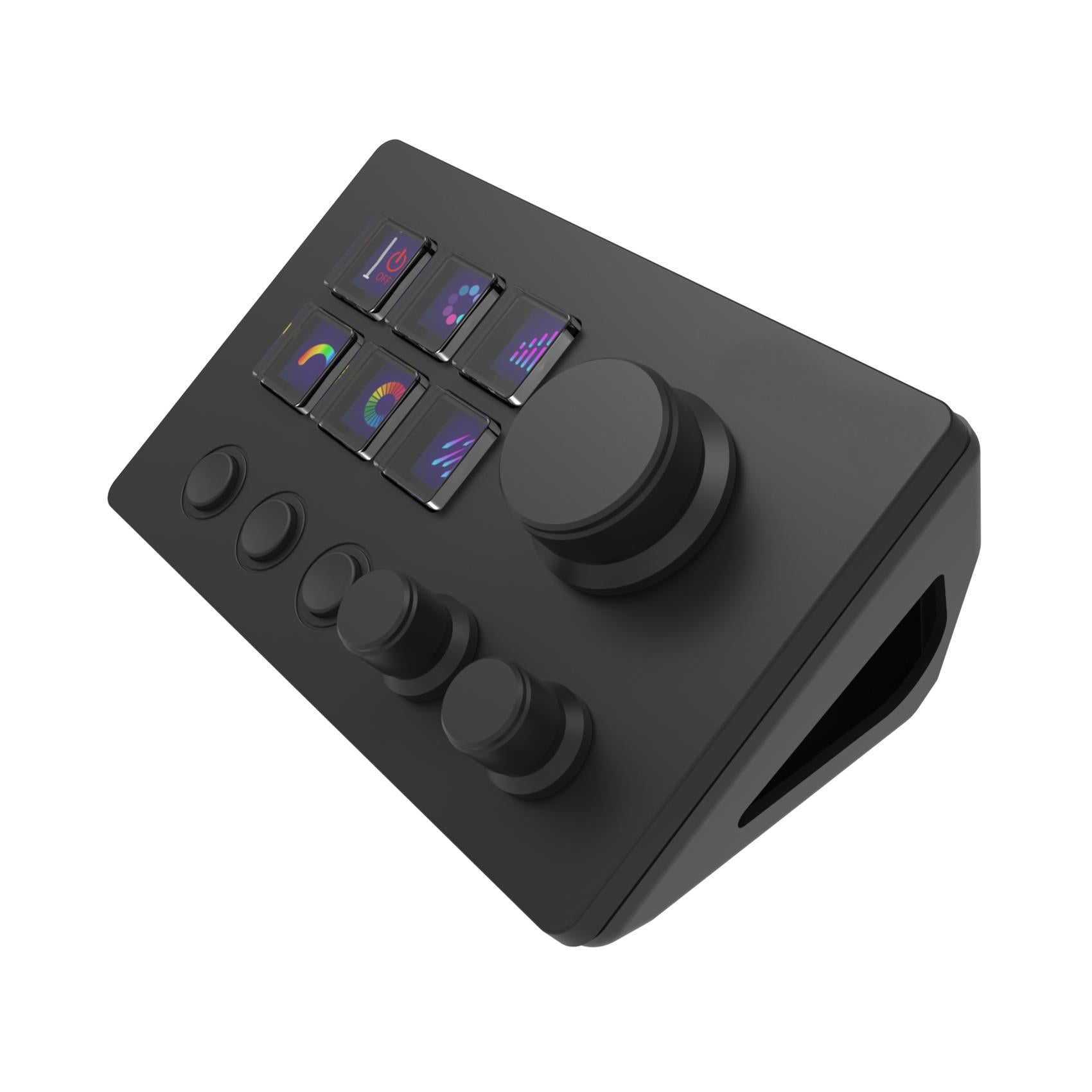 Stream Controller Dock - 6 LCD Shortcut Keys, 3 Buttons and 3 Knobs