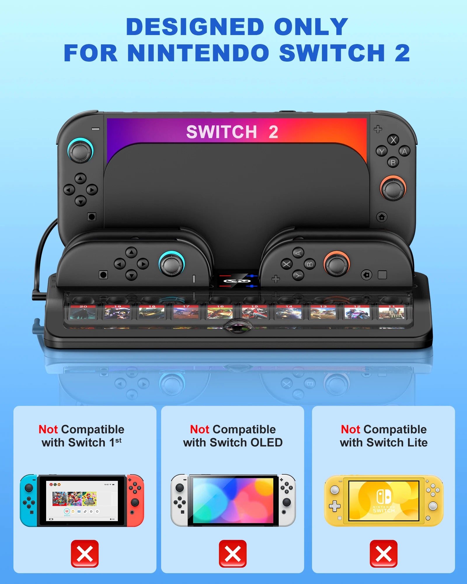 GamingPax - 4 controller charge dock for Switch2