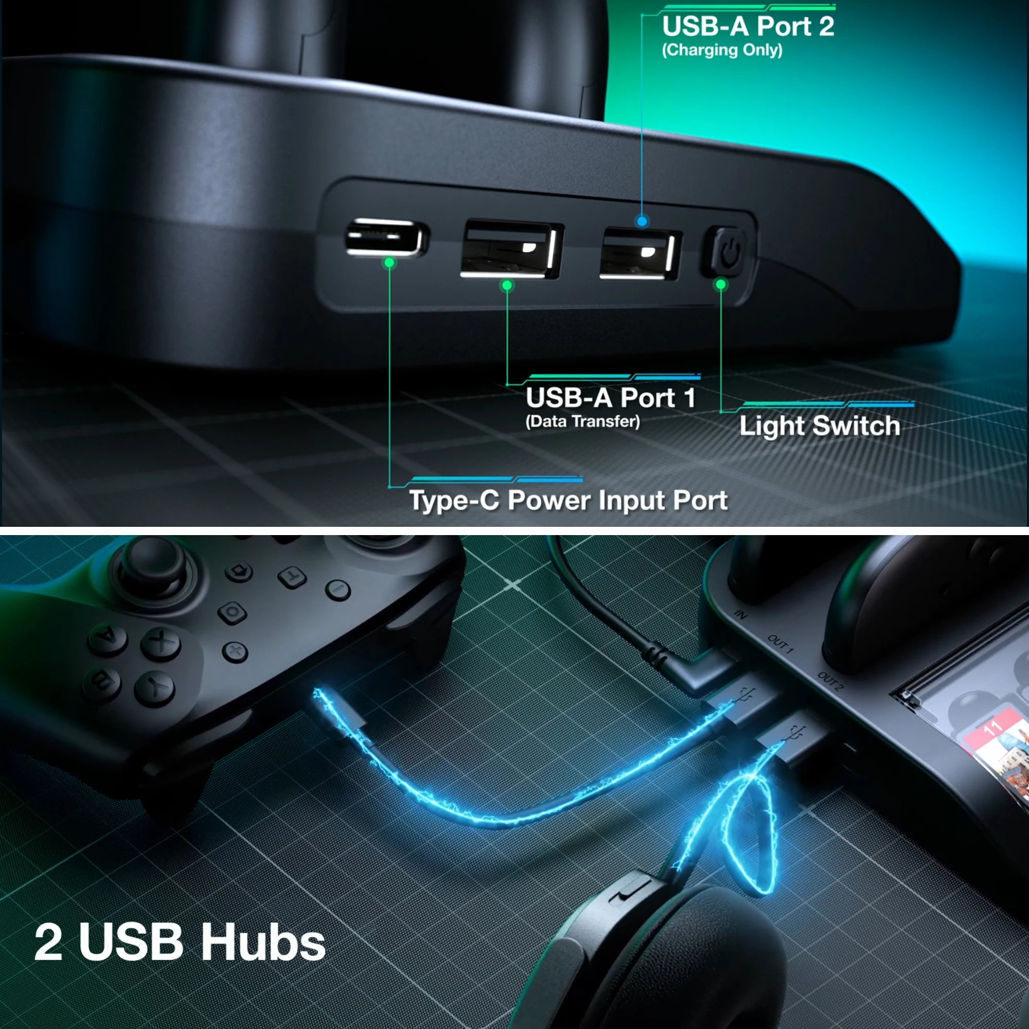 GamingPax - 4 controller charge dock for Switch2