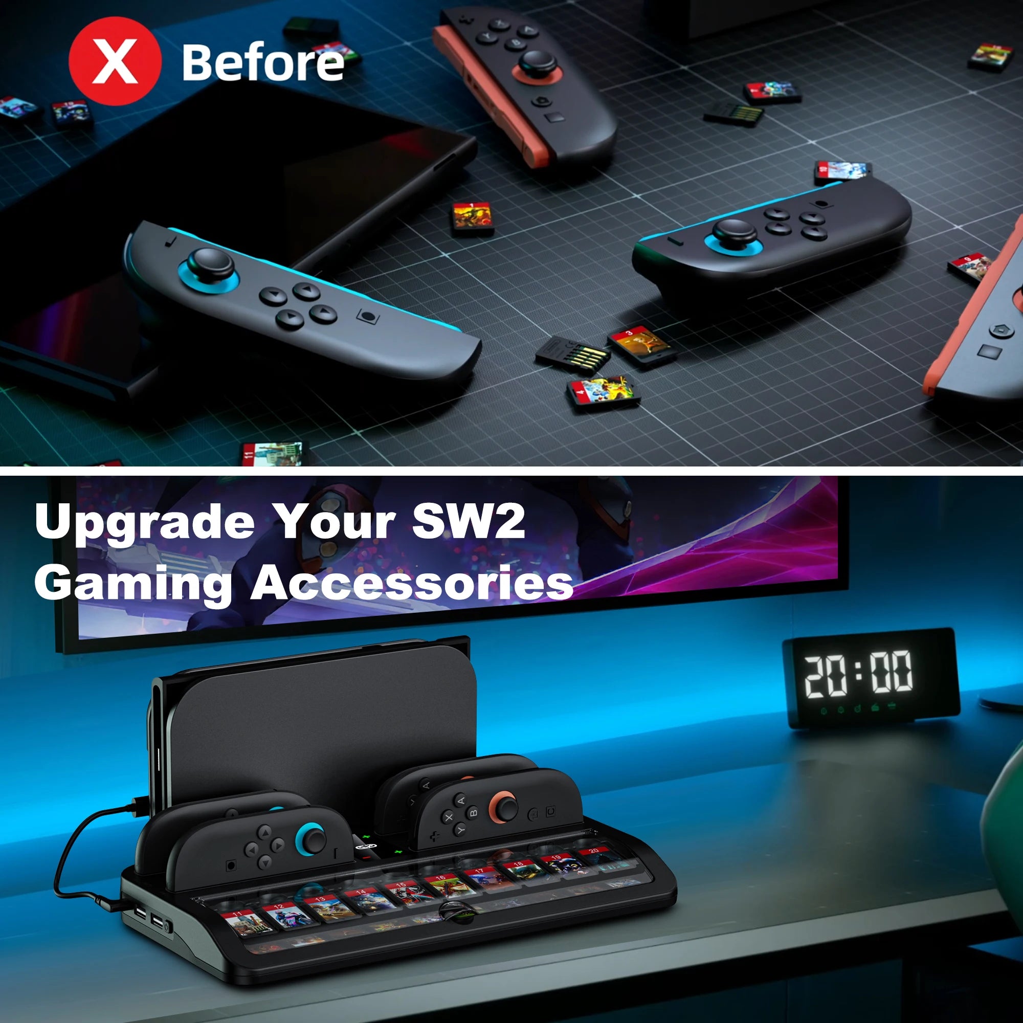 GamingPax - 4 controller charge dock for Switch2