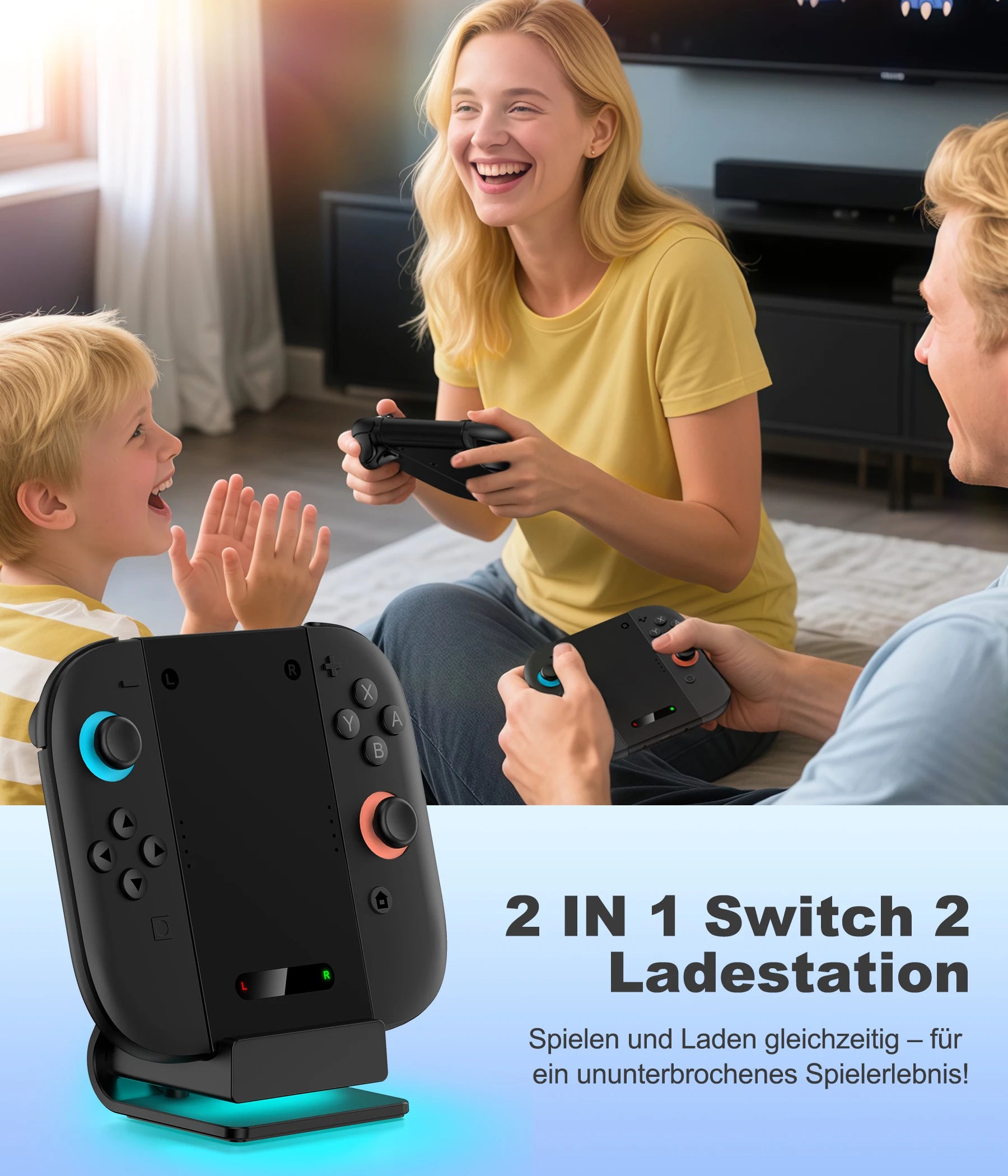 GamingPax for switch2 controller Single Charging with bridge charging dock