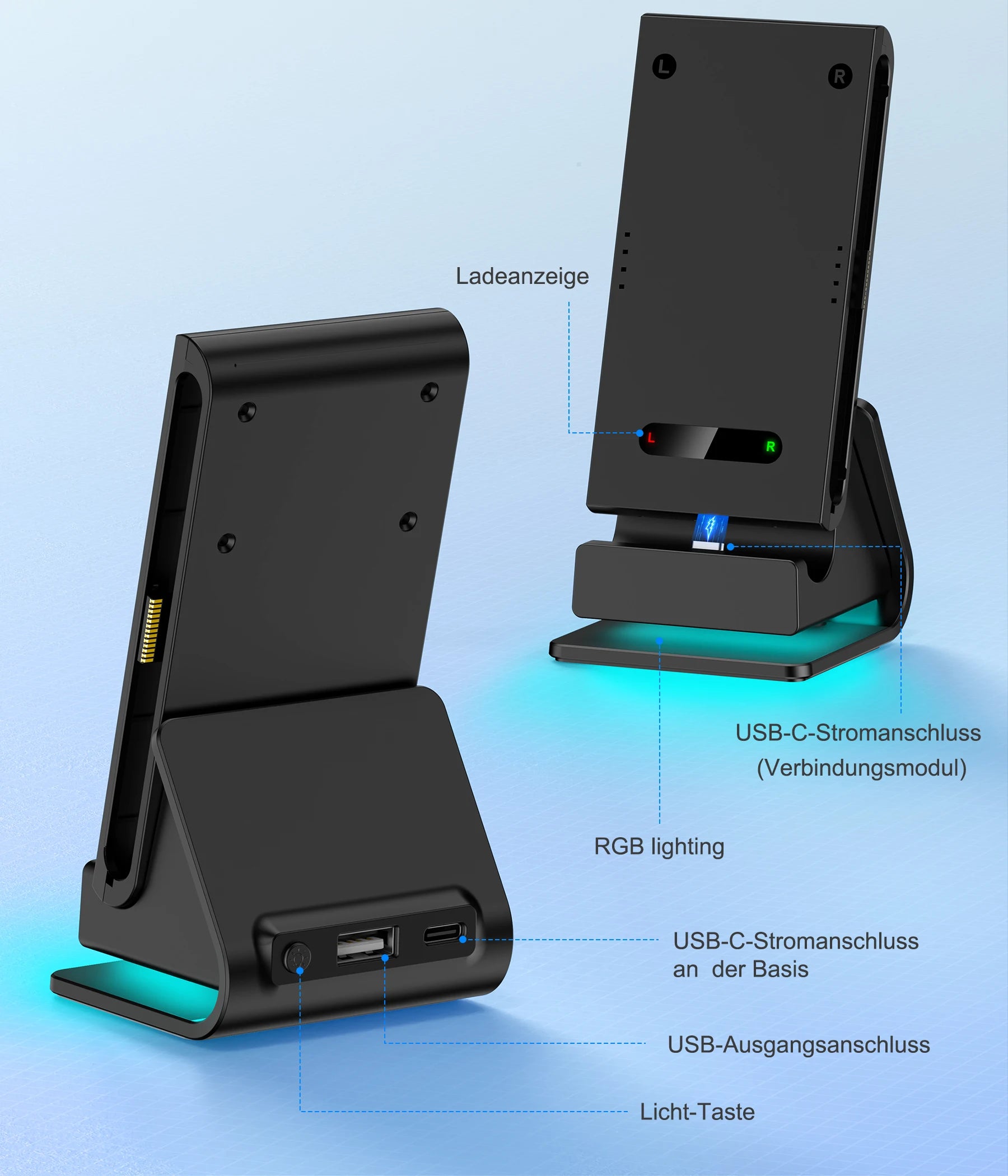 GamingPax for switch2 controller Single Charging with bridge charging dock